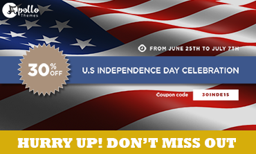 INDEPENDENCE DEAL – 30% OFF ON ALL APOLLOTHEME PRODUCTS