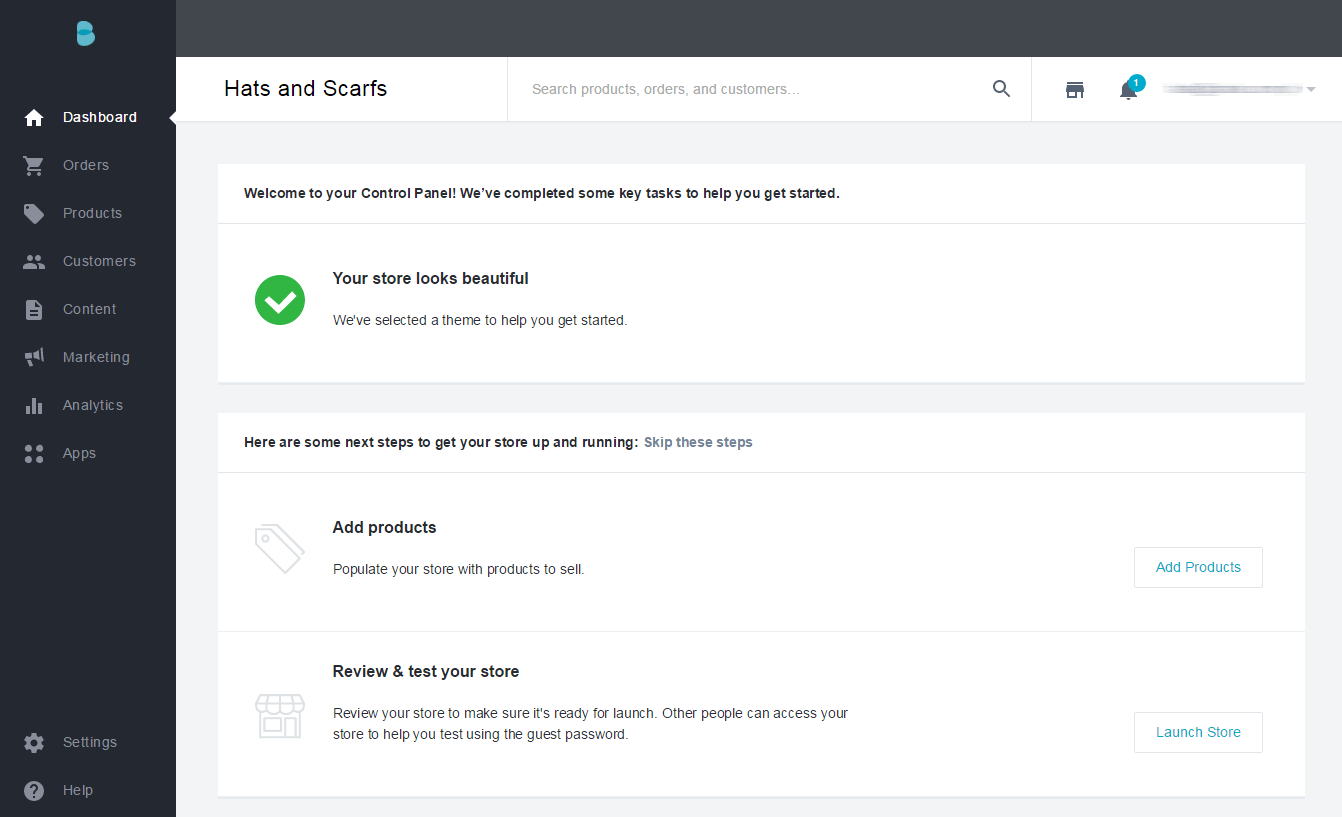 Easy BigCommerce configuration dashboard
