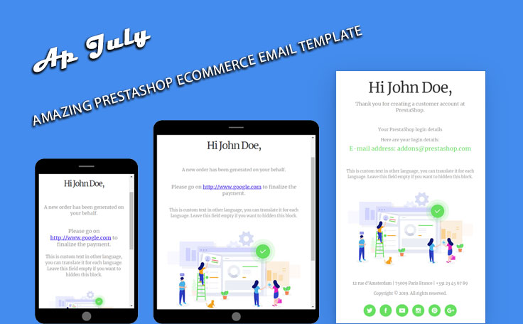 Ap July Professional Prestashop Email Template