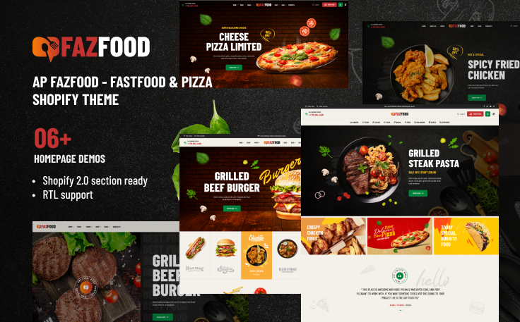 AP FAZFOOD - FASTFOOD RESTAURANT SHOPIFY THEME